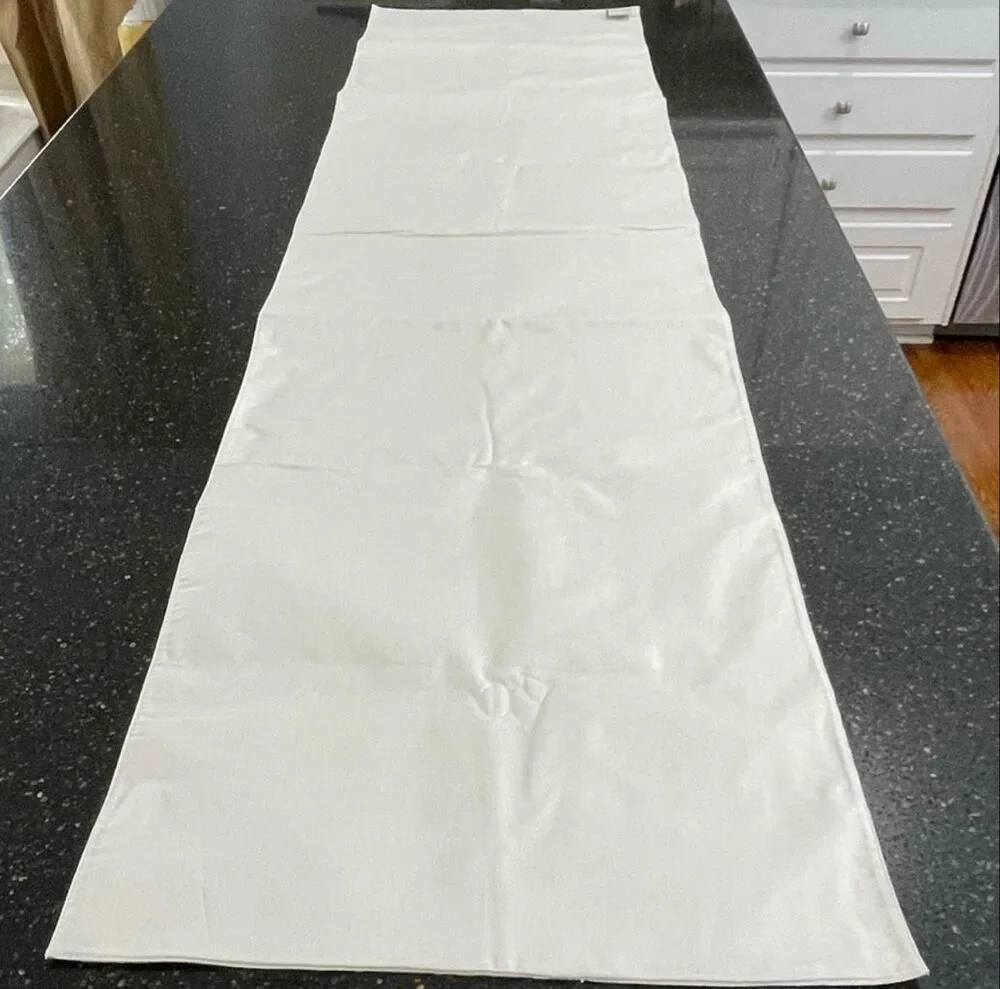 Pottery Barn Damask Metallic Silver Table Runner